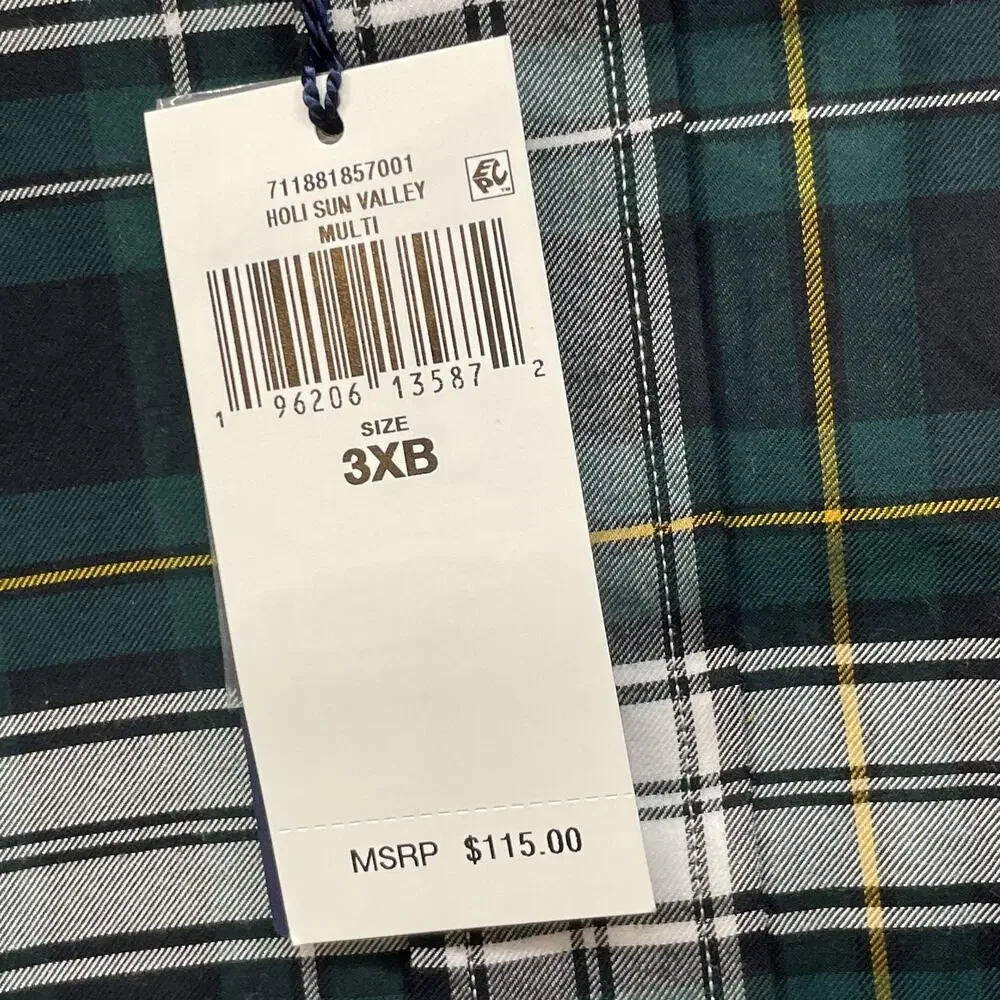 Polo Ralph Lauren Shirt Mens 3XB Green Plaid Big & Tall Long Sleeve Button Down - Picture 9 of 12